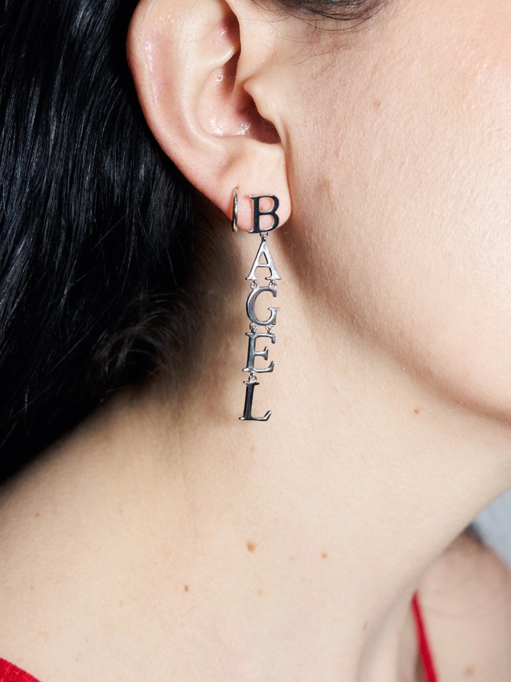Sterling Silver BAGEL Dangle Earring
